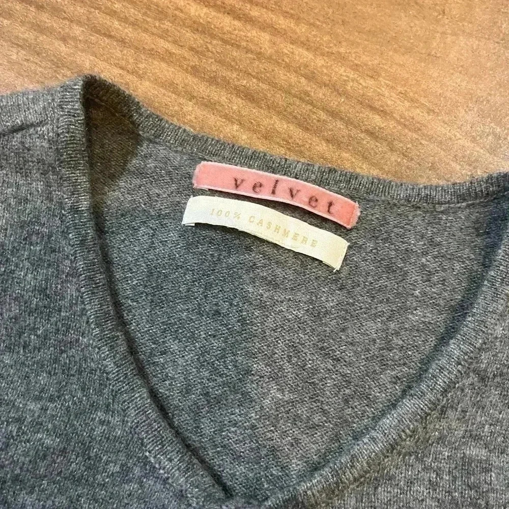VELVET 100% cashmere babydoll dress gray small - Picture 3 of 5